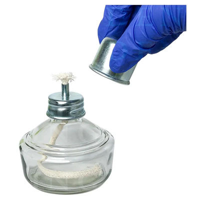 Szklany palnik alkoholowy 120ml Lampa spirytusowa z metalową czapką Lampa palnik alkoholowy z tkaną winką