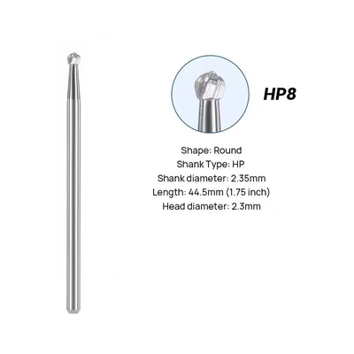 Zębowe laboratorium Tungsten Carbide Burs 10 sztuk / pudełko Dental Round Carbide Burs do polerowania