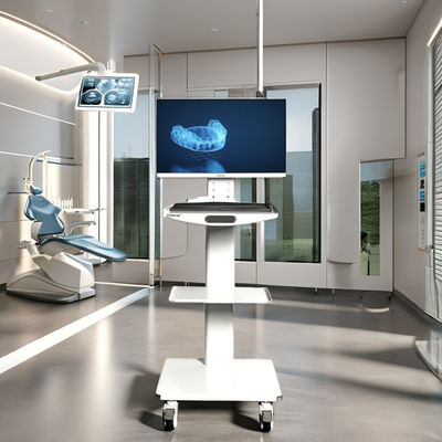 Wózek ręczny do unitu stomatologicznego, wózek z kamerą wewnątrzustną, ze źródłem zasilania ręcznego, skanerem wewnątrzustnym, mobilny wózek stomatologiczny