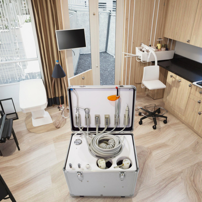 Mobilny oddział stomatologiczny z cichym sprężarką Przenośny oddział turbiny stomatologicznej Studenci stomatologiczni Praktyka Przenośny oddział leczenia stomatologicznego