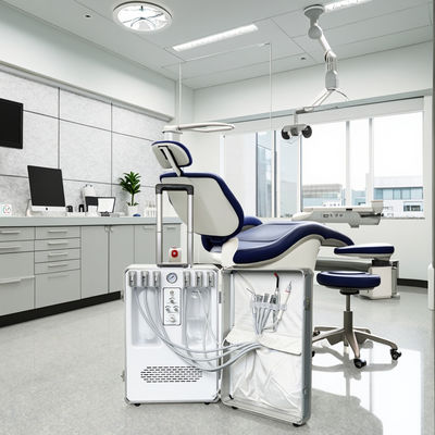 Przenośny unit stomatologiczny w walizce, przenośny, ręczny unit stomatologiczny z wbudowanym kompresorem, lampą do utwardzania i skalerem