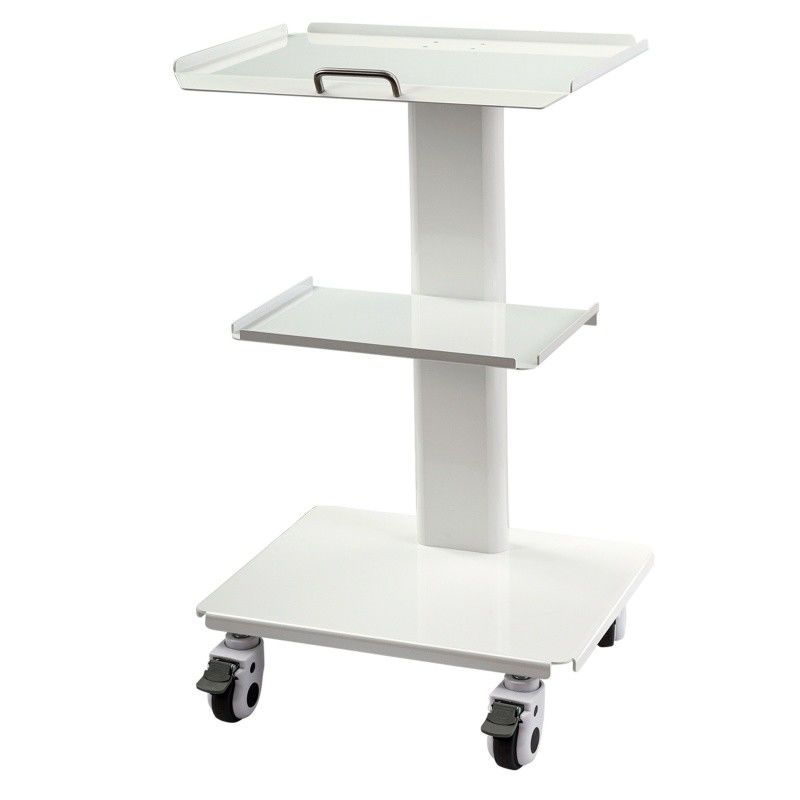 Foshan Fabryka Sprzętu Dentystycznego Biały Kolor Mobilny Wózek Narzędziowy z Gniazdem SS 3-warstwowy Mobilny Wózek Dentystyczny