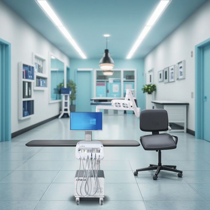 Wózek do leczenia stomatologicznego Anzhe Factory 550W Mobilny wózek stomatologiczny z lampą operacyjną LED 220V Przenośny wózek stomatologiczny