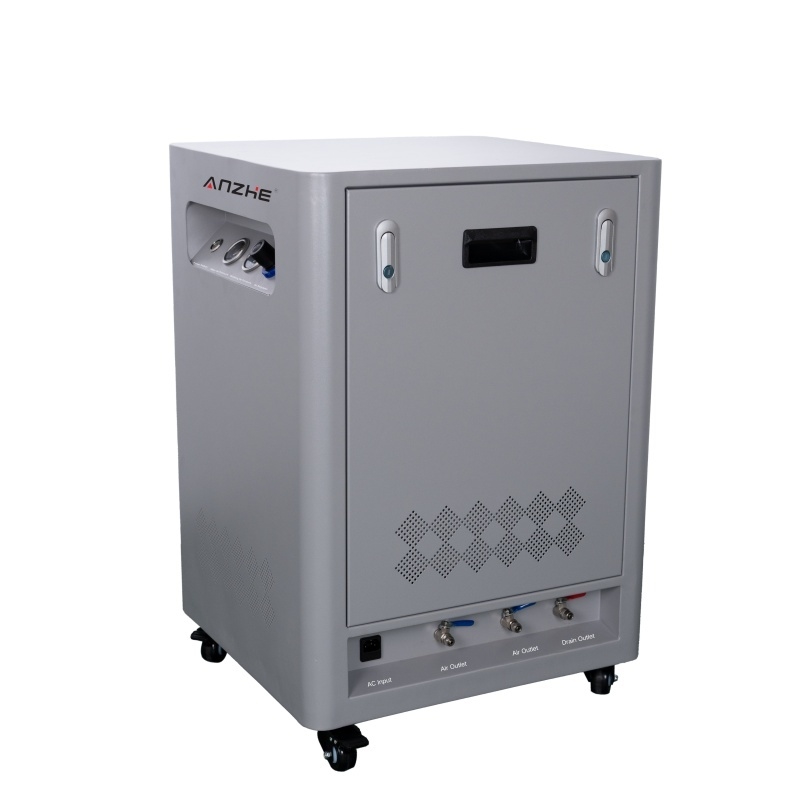 Kompresor powietrza typu cichy bez oleju dla stomatologii Kompresor powietrza mobilny z szafą przeciwdźwiękową 550W pompa próżniowa stomatologiczna