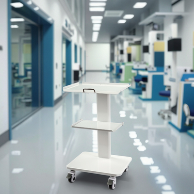 Przenośny wózek dentystyczny wielofunkcyjny mobilny 3-poziomowy metalowy wózek mobilny biały kolor wózek na narzędzia dentystyczne