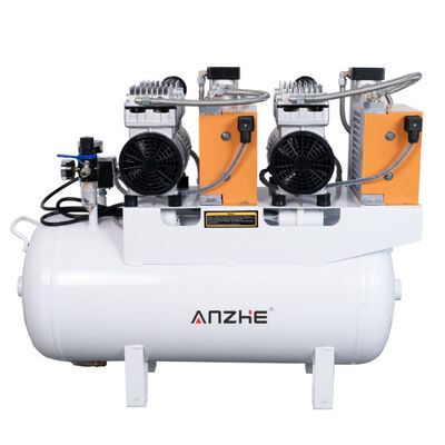 Dobra cena. 60L Sprężarka powietrza stomatologicznego z suszarką 1700W Cicha pompa powietrza wolna od oleju dla 4 krzeseł stomatologicznych Sprężarka powietrza medyczna w Internecie