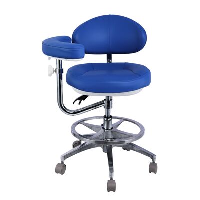 Dobra cena. Ergonomiczne krzesło dentystyczne z fabryki, regulowane medyczne krzesło obrotowe o 360° z kółkami do kliniki, szpitala, laboratorium w Internecie