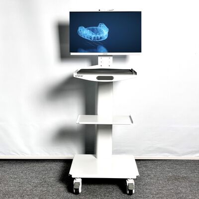 Mobilny wózek dentystyczny z uchwytem na monitor, wielowarstwowy wózek do przechowywania gabinetu dentystycznego, ergonomiczna dentystyczna stacja robocza dla szpitala i kliniki