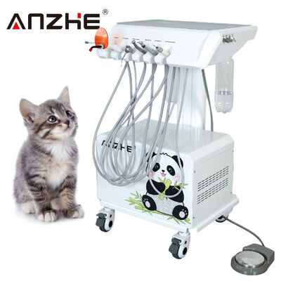 Dobra cena. Wszystkie w jednym przenośny oddział stomatologiczny weterynaryjny z sprężarką powietrza Ultrasonic Scaler LED Curing Light Suction System Mobilny sprzęt stomatologiczny dla zwierząt domowych dla szpitala zwierzęcego w Internecie