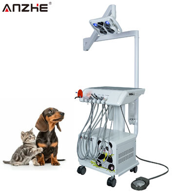 Dobra cena. Przenośny weterynaryjny unit stomatologiczny z lampą stomatologiczną Butterfly, mobilna stacja robocza do stomatologii weterynaryjnej z wbudowanym kompresorem powietrza, skalerem, lampą polimeryzacyjną i systemem ssącym w Internecie