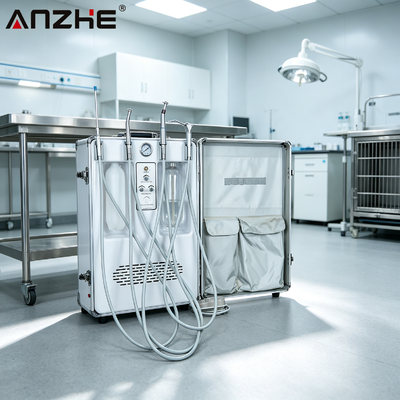 Dobra cena. ANZHE Dental Unit Kofer Top Konfiguracja Mobilny Dental Unit z wbudowanym sprężarzem powietrza 550W dla kliniki stomatologicznej i weterynarii w Internecie