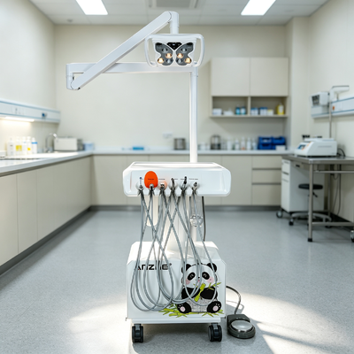 Dobra cena. Mobilny wózek stomatologiczny weterynaryjny z lampą LED wielobarwnej motyla, wbudowanym cichym kompresorem powietrza bez oleju i skalowalnikiem ultradźwiękowym dąbnika w Internecie