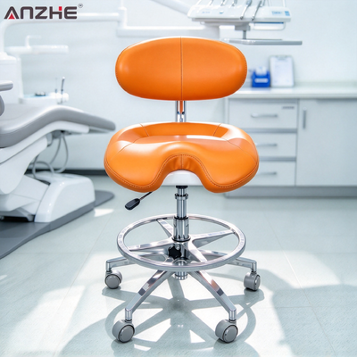 Dobra cena. Premium Microfiber Skóra Operator Stool Ergonomicznego siodła siodła Baza aluminium stopu, regulowane wsparcie pleców w Internecie
